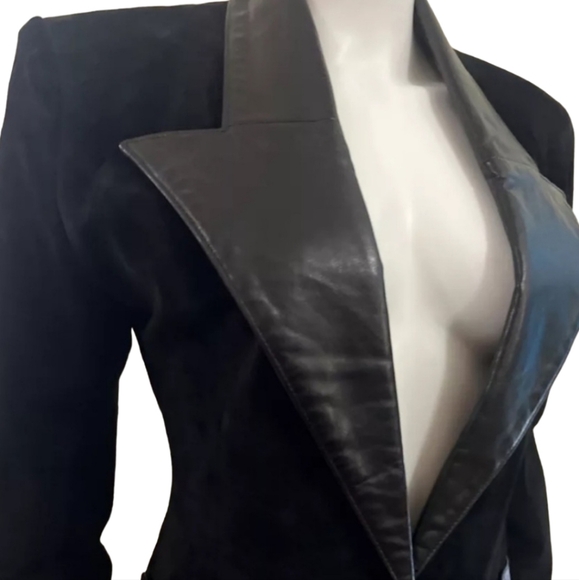 North Beach Leather Jacket Vintage 90s Size: S, Black Suede with Leather Details - Picture 10 of 12